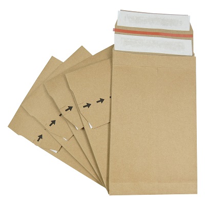 200 x Strong Kraft Paper Postal Peel & Seal Mailing Bags 162x229x40mm (6x9x2